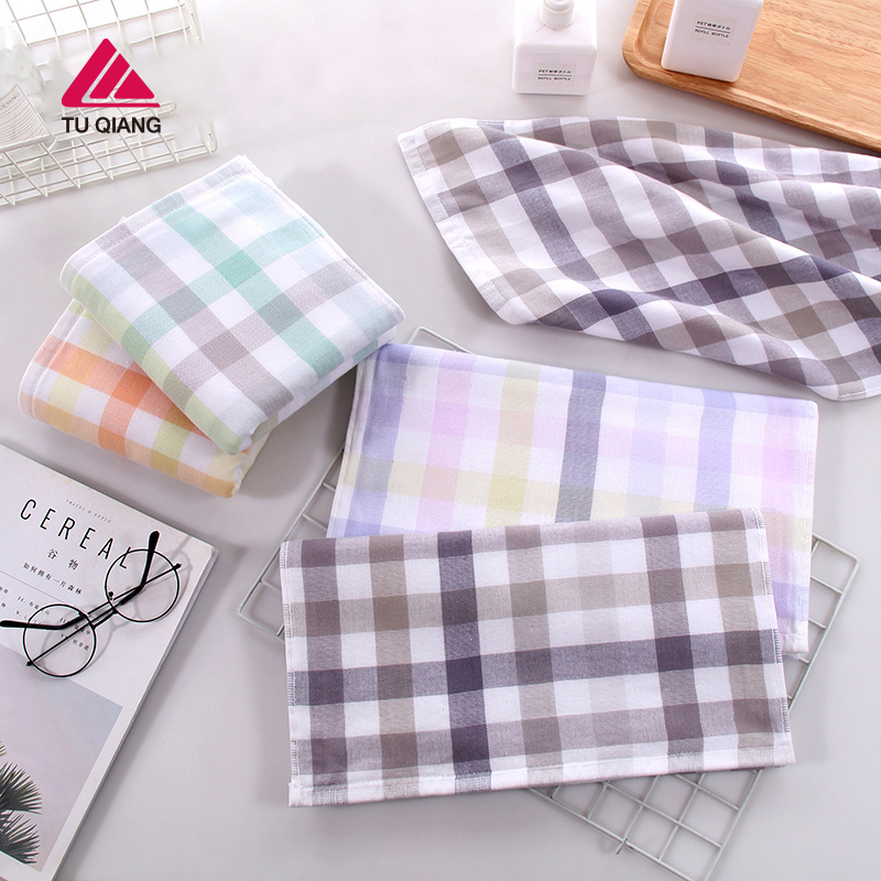 双层方格毛巾